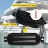 4 Ribbed Twin Eyes Boat Fender 8.5 x 27 in Boat Fenders with Pump Inflatable Boat Fender Bumper Black